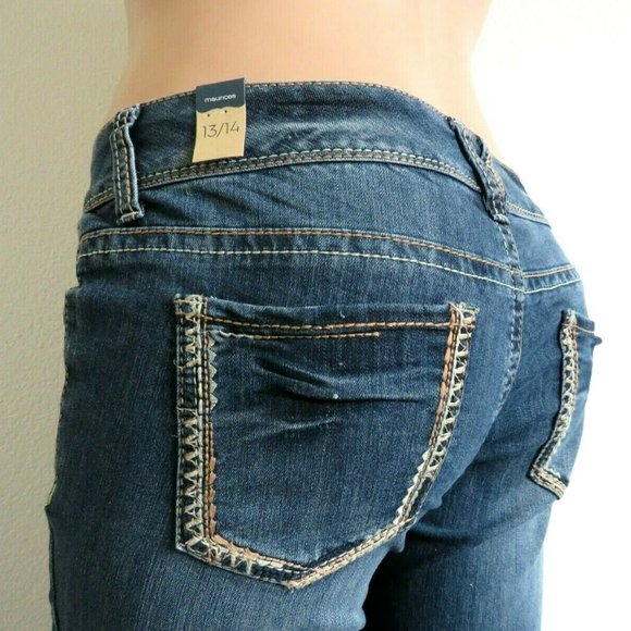 Maurices Jeans Denim Flex Capri Cropped Plus Size 13/14 NWT - Picture 1 of 3